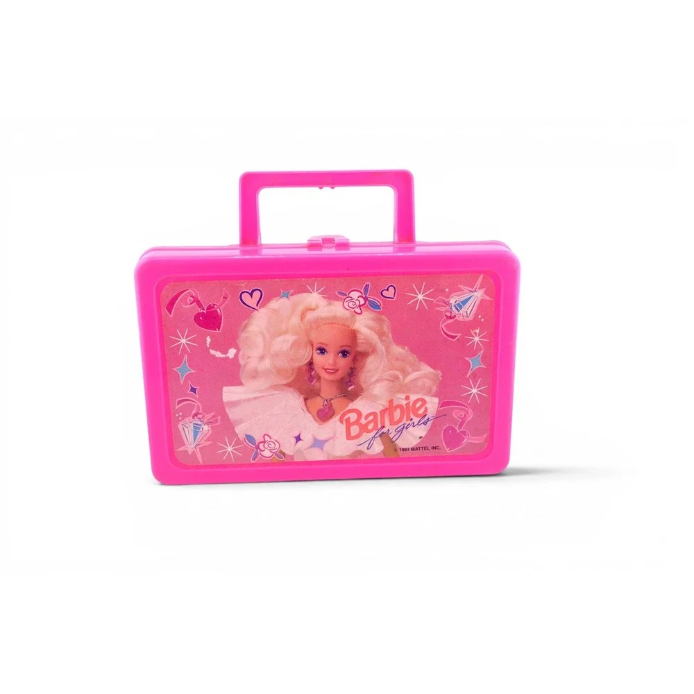 Vintage 1993 Barbie for Girls Hot Pink Plastic Carry Case
